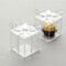 12 Clear 3" Square Bow Top Design Favor Boxes Gift Holders Party Decorations